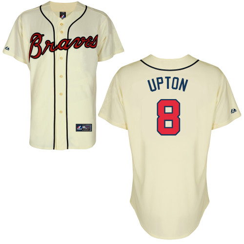 Justin Upton #8 mlb Jersey-Atlanta Braves Women's Authentic Alternate 2 Cool Base Baseball Jersey